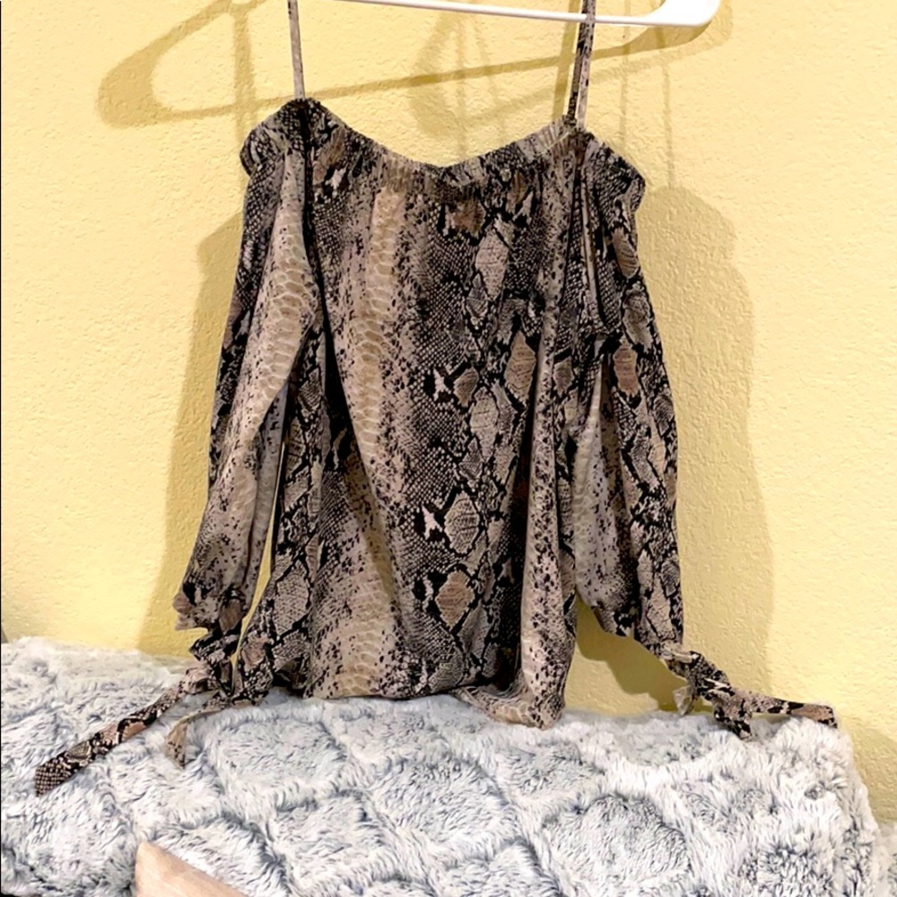 Snake Skin Over the Shoulder Blouse